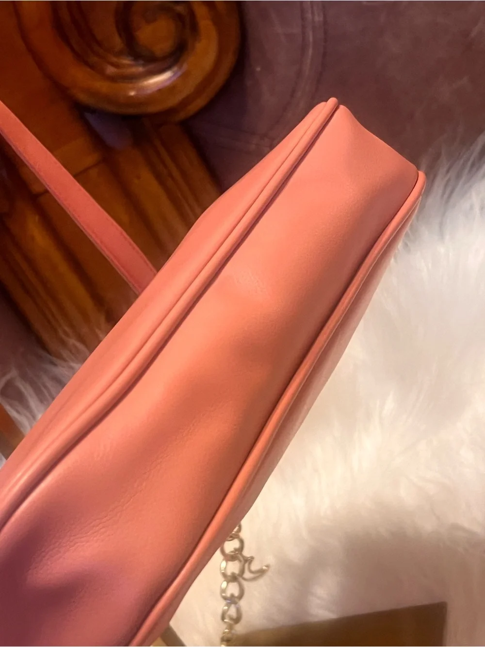 wild fable Coral Shoulder Bag with Gold Star & Moon Charm Chain
